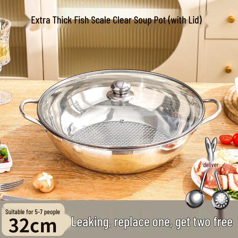 Stainless Steel Induction Divided Hot Pot with Glass Lid
Stainless Steel Induction Divided Hot Pot with Glass Lid