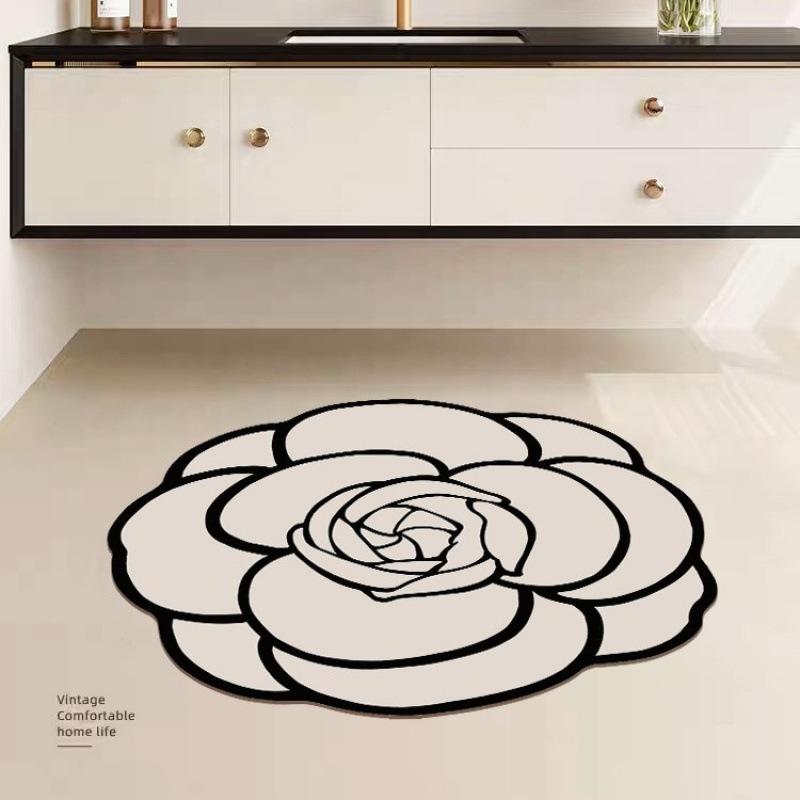 French Camellia Special-Shaped Bathroom Floor Mat, Diatom Mud Water Absorption Quick-Drying Toilet, Toilet, Bath Room Non-Slip Foot Mat 60*60cm
French Camellia Special-Shaped Bathroom Floor Mat, Diatom Mud Water Absorption Quick-Drying Toilet, Toilet, Bath Room Non-Slip Foot Mat 60*60cm