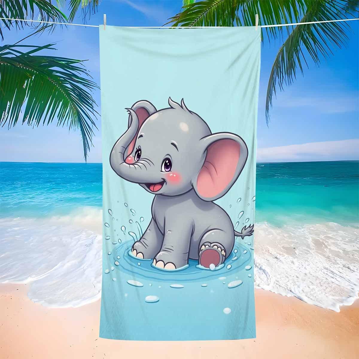 Cute Elephant Playing in Water Microfiber Towel, Perfect for Beach Pool Camping Travel Home Decor W40*H60(CM)
Cute Elephant Playing in Water Microfiber Towel, Perfect for Beach Pool Camping Travel Home Decor W40*H60(CM)
