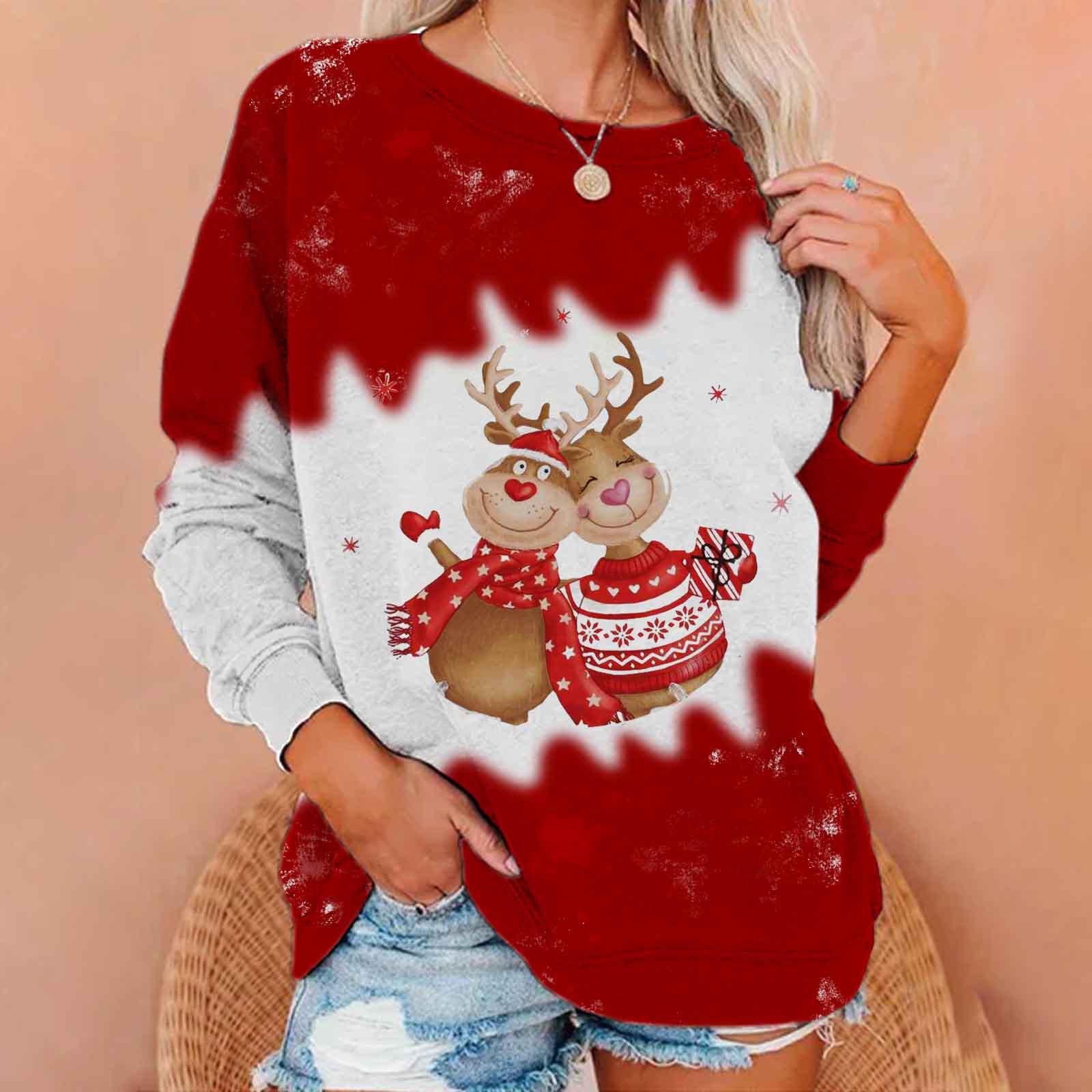 Жіноча футболка з довгими рукавами з круглим вирізом і круглим вирізом із 3D-принтом європейського та американського різдвяних оленів XXL
Жіноча футболка з довгими рукавами з круглим вирізом і круглим вирізом із 3D-принтом європейського та американського різдвяних оленів XXL