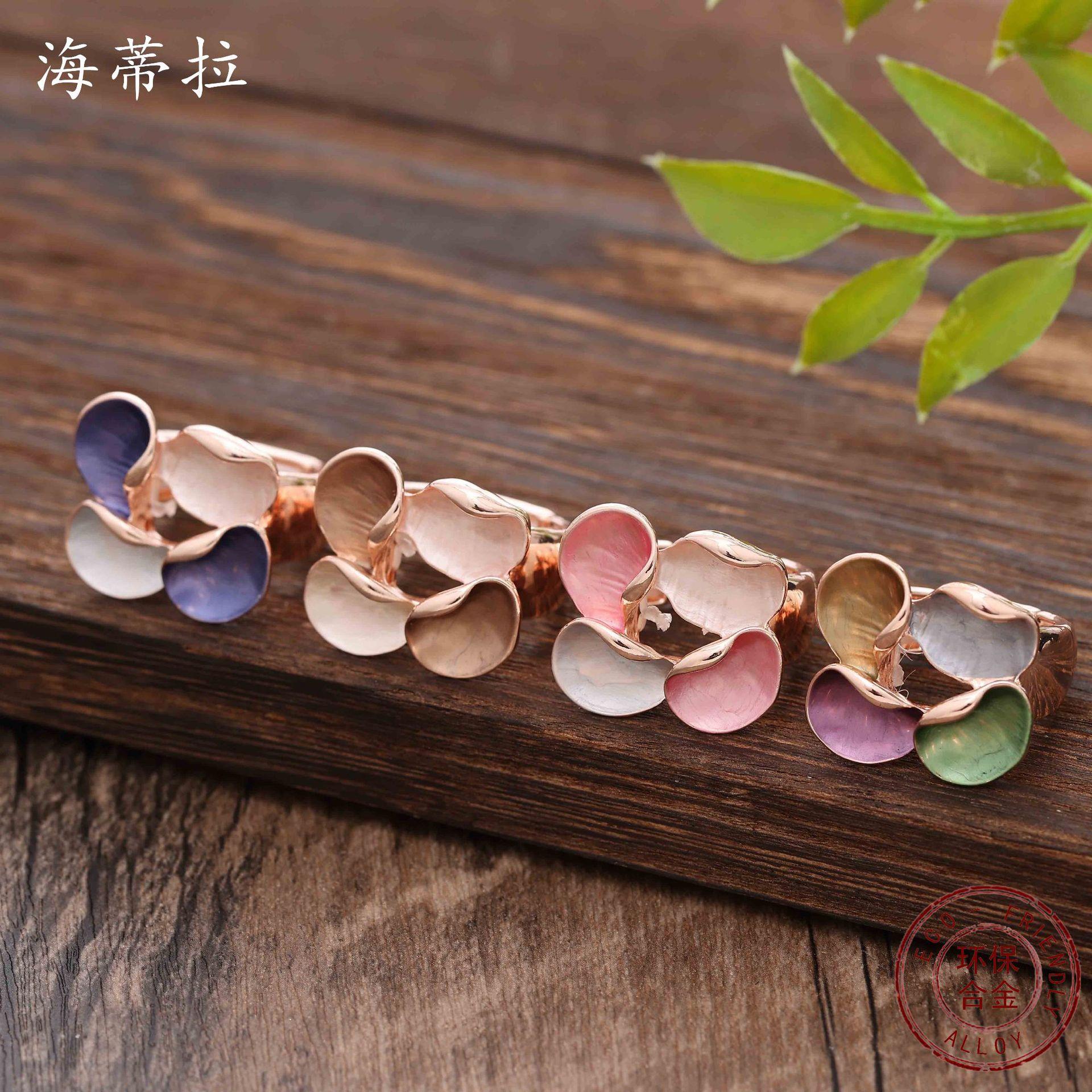 New colored petal alloy elastic ring, colored oil geometric petal women s small fresh ring
New colored petal alloy elastic ring, colored oil geometric petal women s small fresh ring