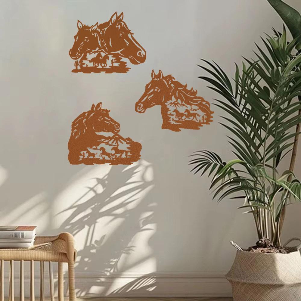 3 pcs Wild Horses Gallop Decorative Wall Art Set, Western Wildlife Metal Sculpture for Joom TY5995-xiu
3 pcs Wild Horses Gallop Decorative Wall Art Set, Western Wildlife Metal Sculpture for Joom TY5995-xiu