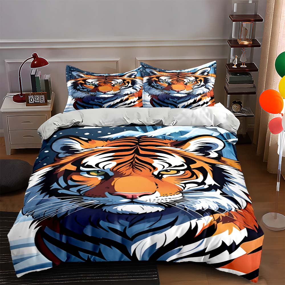 Tiger face illustration. Bedding Duvet cover sets Duvet covers Pillowcases gifts (1 * Duvet Cover 2 * Pillowcases, without duvet insert) 135x200cm
Tiger face illustration. Bedding Duvet cover sets Duvet covers Pillowcases gifts (1 * Duvet Cover 2 * Pillowcases, without duvet insert) 135x200cm