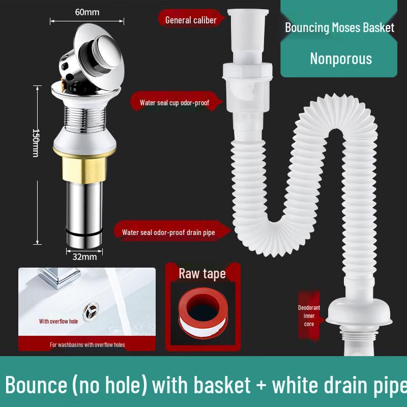 Stainless Steel Pop-up Washbasin Drain Kit
Stainless Steel Pop-up Washbasin Drain Kit
