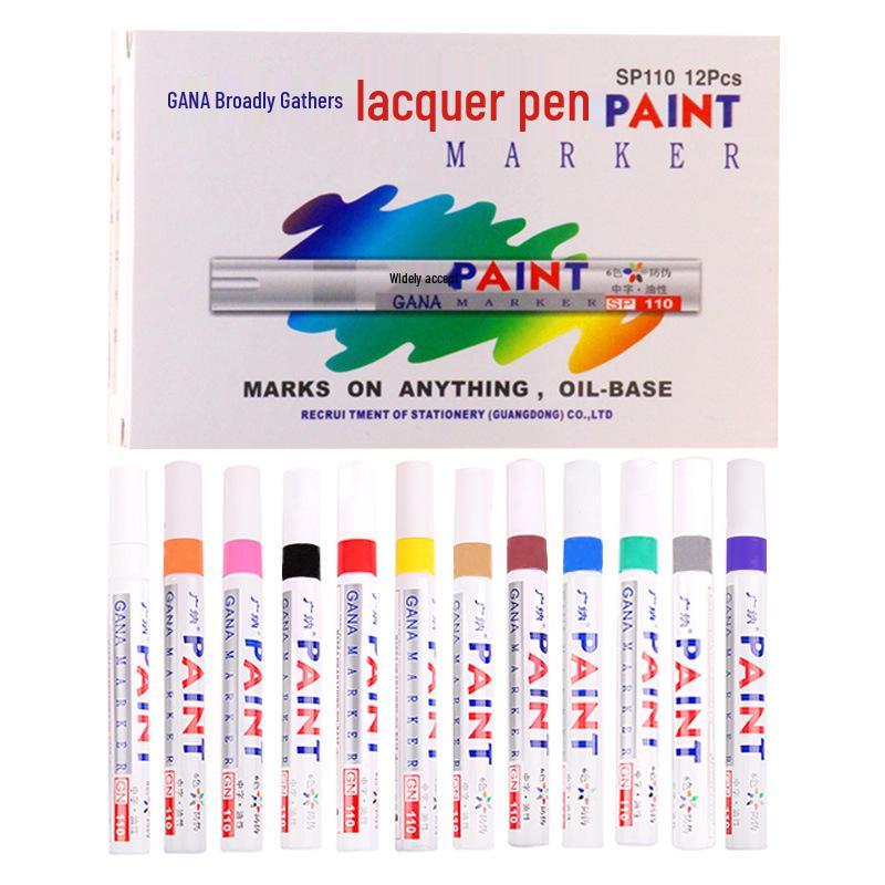 Guangna 110 Waterproof White Paint Pen, Oil-Based Tire Repair Marker, DIY Graffiti, 12-Color Set.
Guangna 110 Waterproof White Paint Pen, Oil-Based Tire Repair Marker, DIY Graffiti, 12-Color Set.
