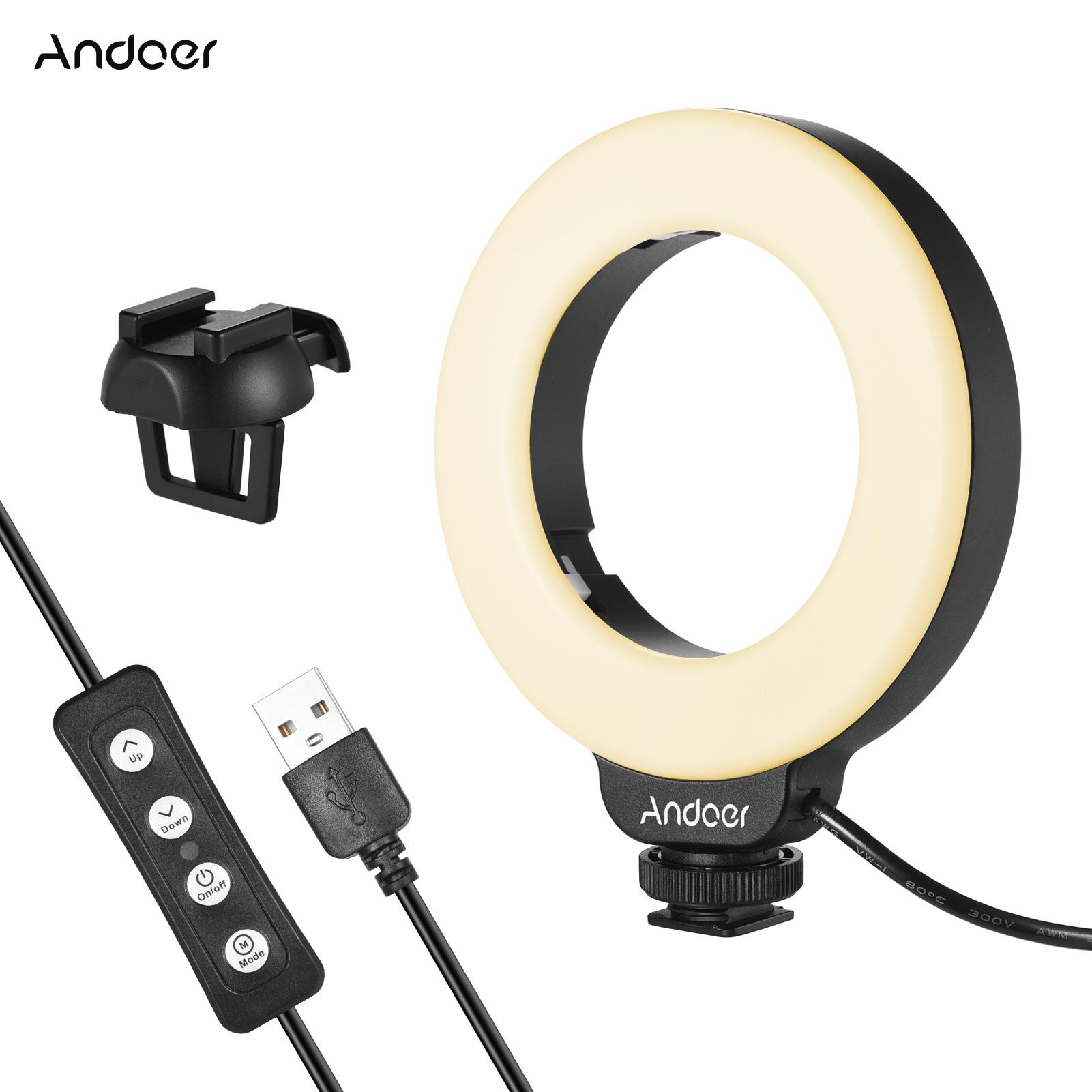 Andoer Mini 4-дюймовое освещение для видеоконференций, светодиодное кольцевое освещение, зажим для ноутбука, 3 режима освещения
Andoer Mini 4-дюймовое освещение для видеоконференций, светодиодное кольцевое освещение, зажим для ноутбука, 3 режима освещения