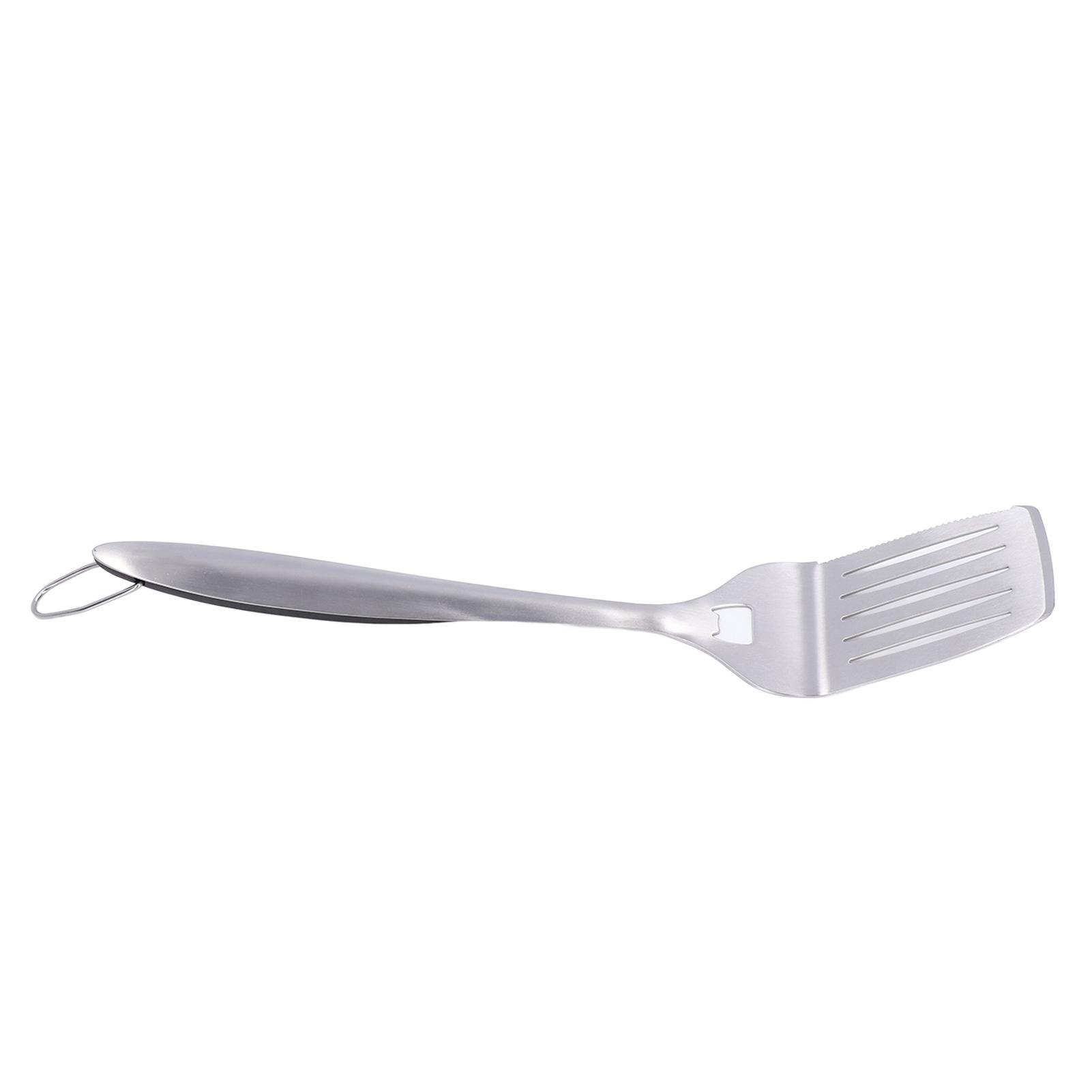 Stainless Steel Frying Spatula Silver Slotted Turner Portable Cooking Utensil with Long Grips Handle for Kitchen L
Stainless Steel Frying Spatula Silver Slotted Turner Portable Cooking Utensil with Long Grips Handle for Kitchen L