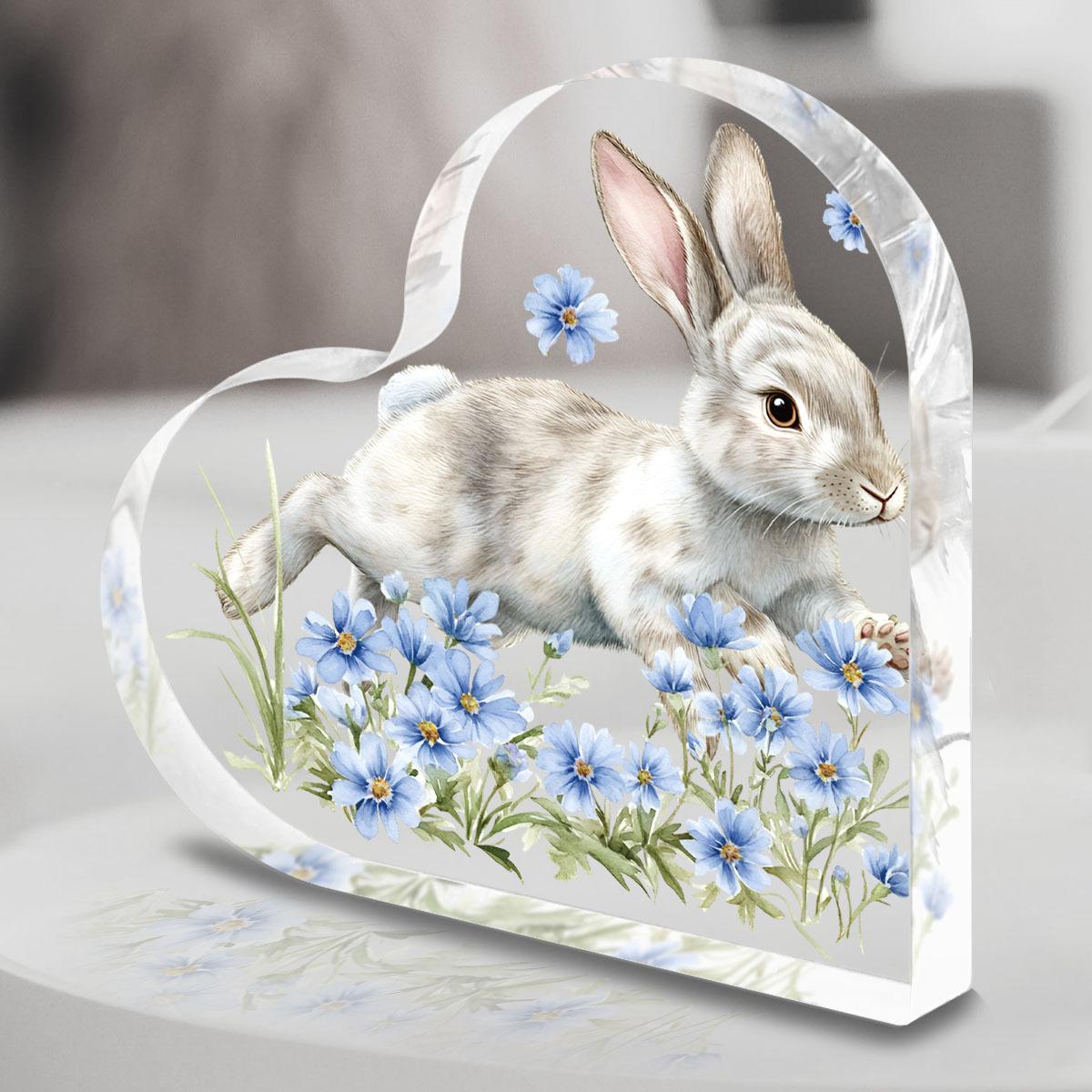 Heart Shaped Decoration - Lively Bunny Design, Blue Flower, Decorative Plaque & Statues, Suitable for Global Holidays - Inspirational Christian Desk D 10*10cm
Heart Shaped Decoration - Lively Bunny Design, Blue Flower, Decorative Plaque & Statues, Suitable for Global Holidays - Inspirational Christian Desk D 10*10cm