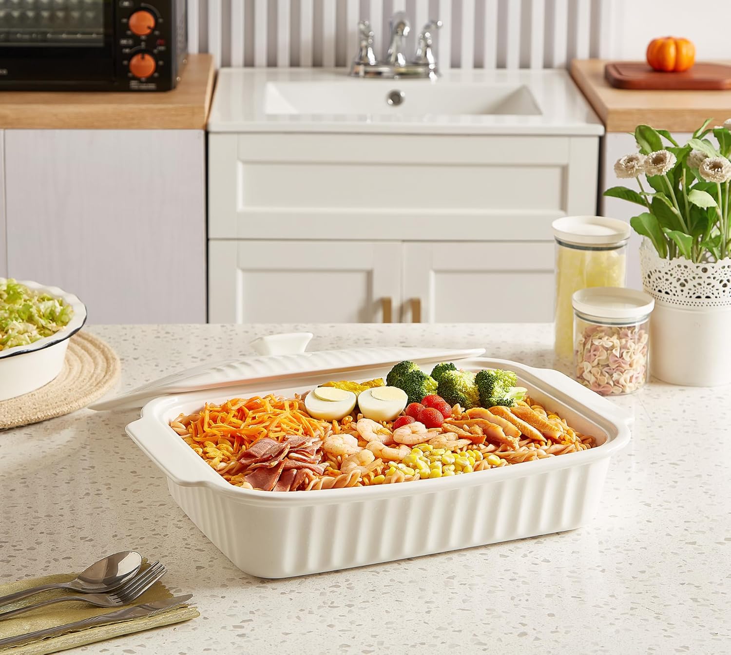 Baking Dish with Lid,5.5 Quart Lasagna Pan with Lid, inch Ceramic Casserole Dish with Lid, Microwave, Dishwasher United States
Baking Dish with Lid,5.5 Quart Lasagna Pan with Lid, inch Ceramic Casserole Dish with Lid, Microwave, Dishwasher United States