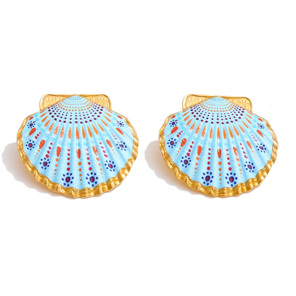 Yhpup Ocean Style Stainless Steel Enamel Y2K Metal Shell Big Stud Earrings for Women Summer Statement Jewelry 2026 PVD Plated
Yhpup Ocean Style Stainless Steel Enamel Y2K Metal Shell Big Stud Earrings for Women Summer Statement Jewelry 2026 PVD Plated