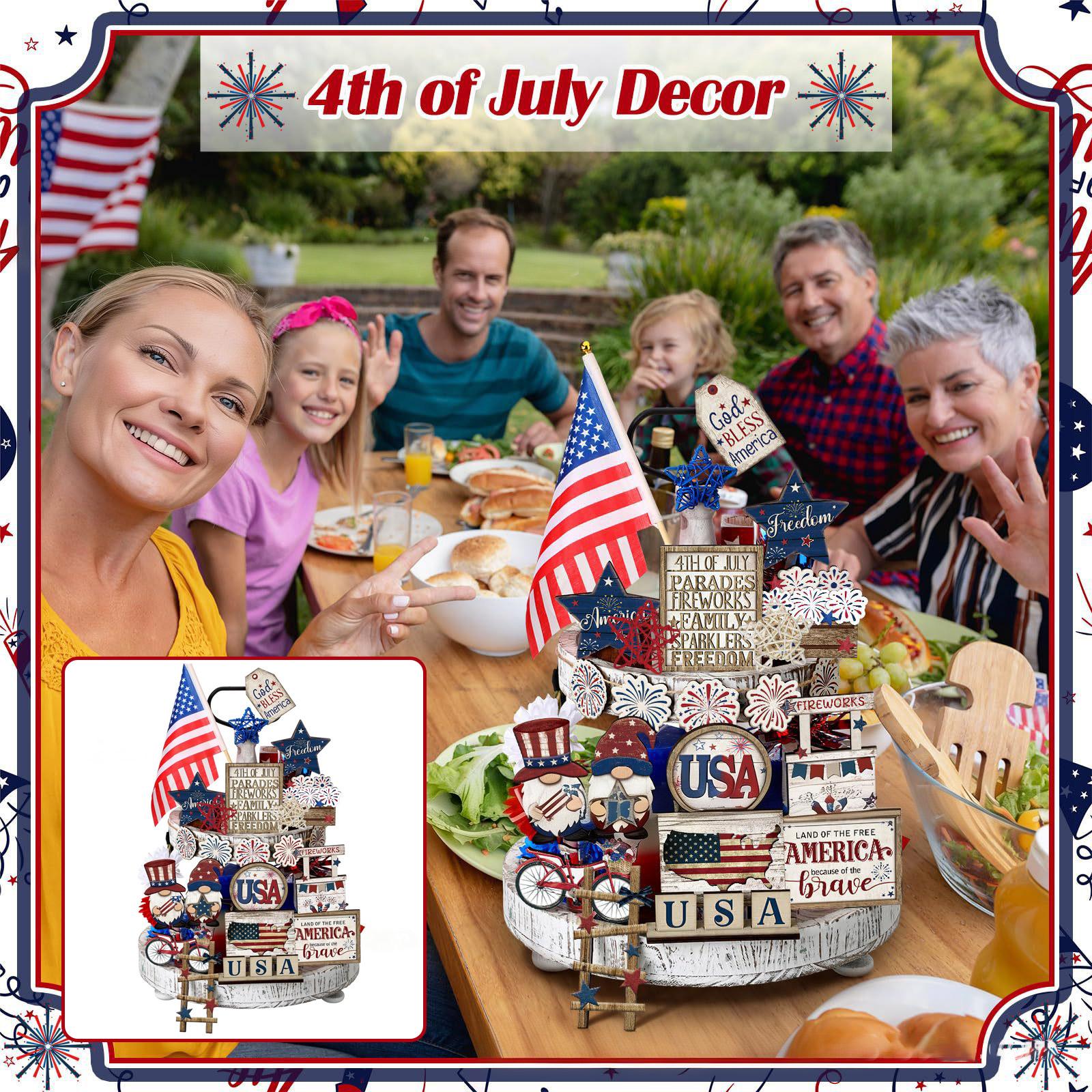Patriotic Wooden Tray Decorations For Independence Day In The United States One Size
Patriotic Wooden Tray Decorations For Independence Day In The United States One Size