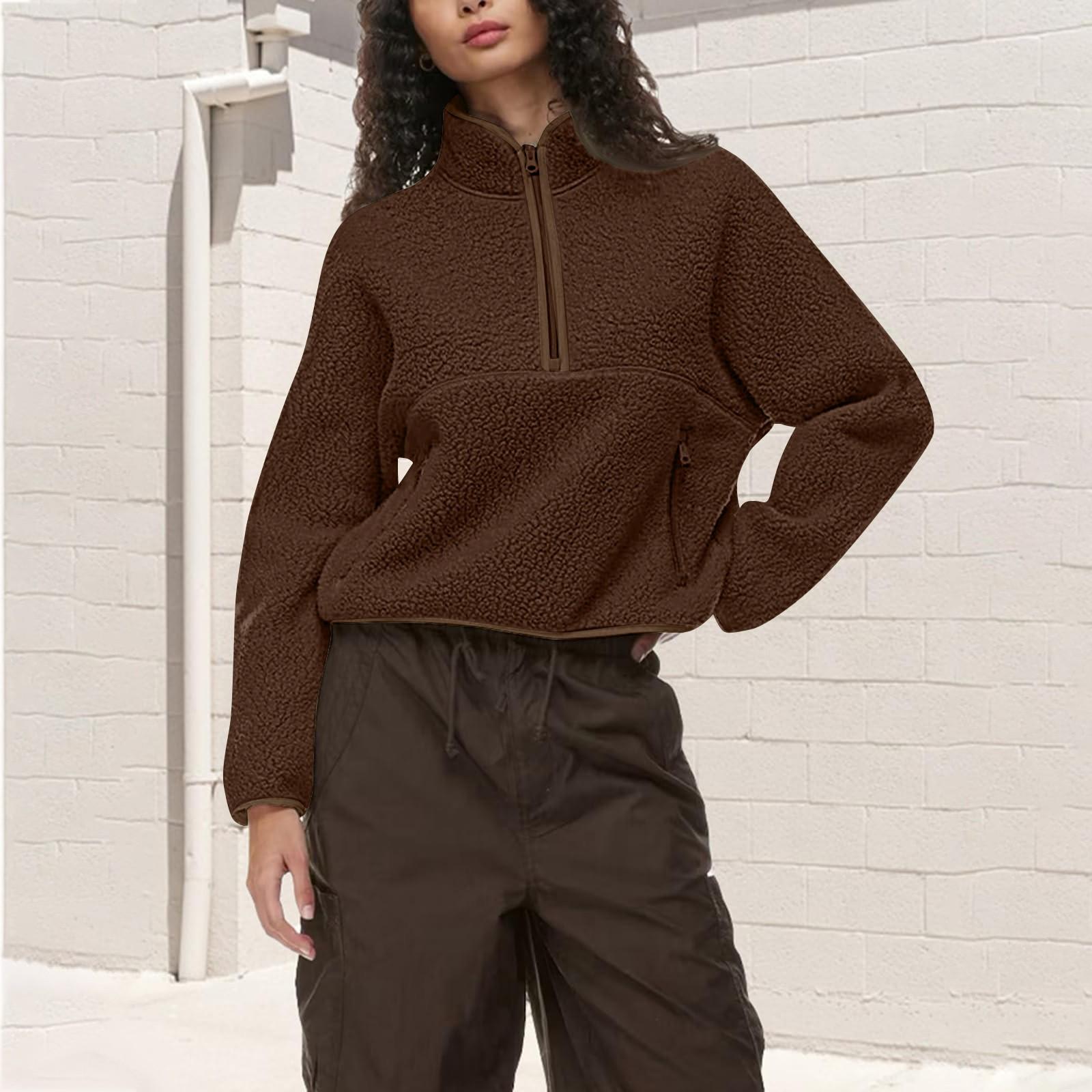 Ladies Half Zip Pullover Solid Color Long Sleeve Cropped Sweatshirt L верблюд
Ladies Half Zip Pullover Solid Color Long Sleeve Cropped Sweatshirt L верблюд