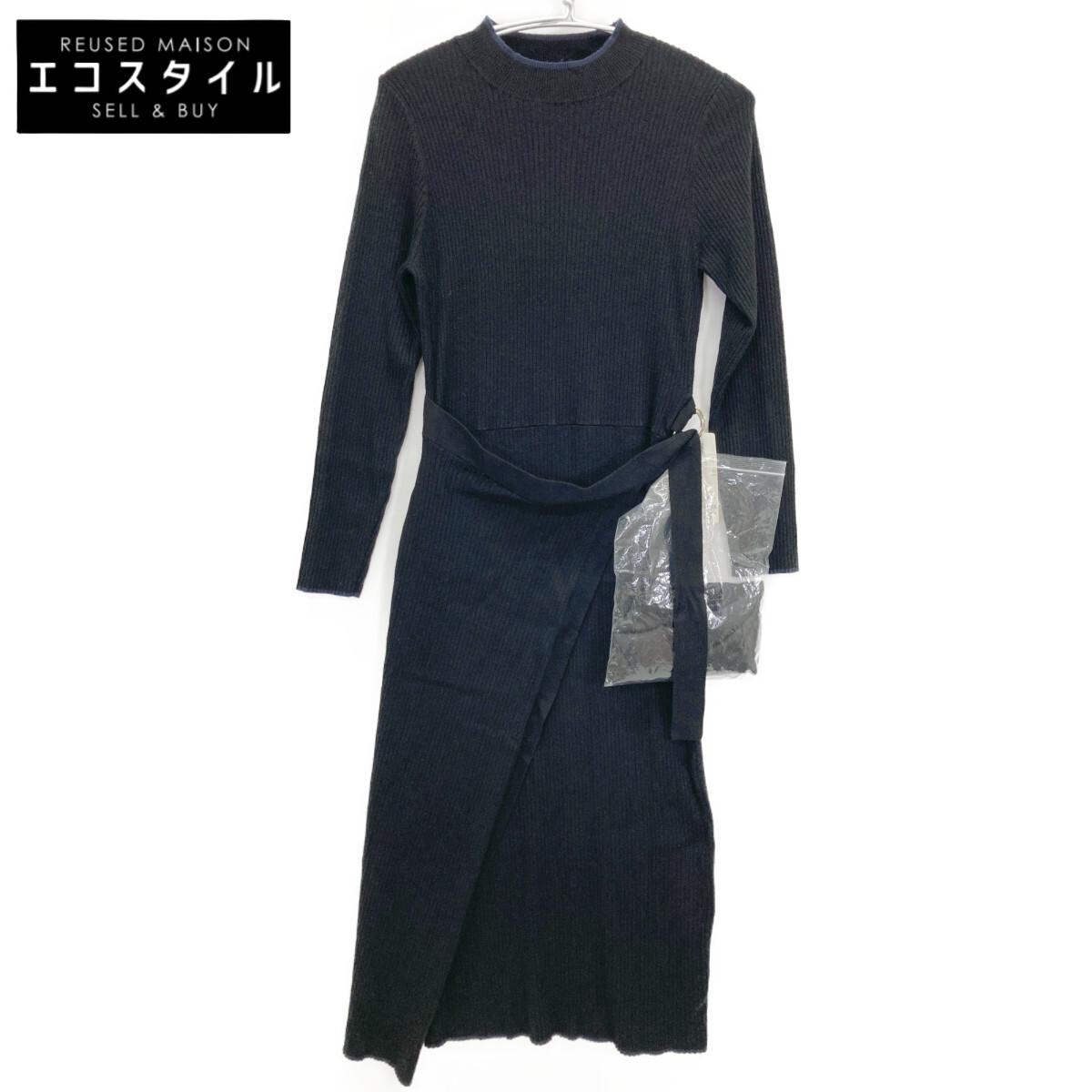 DRESSTERIOR 085-57022 Rib knit wrap dress dress 38 blackUsed
DRESSTERIOR 085-57022 Rib knit wrap dress dress 38 blackUsed