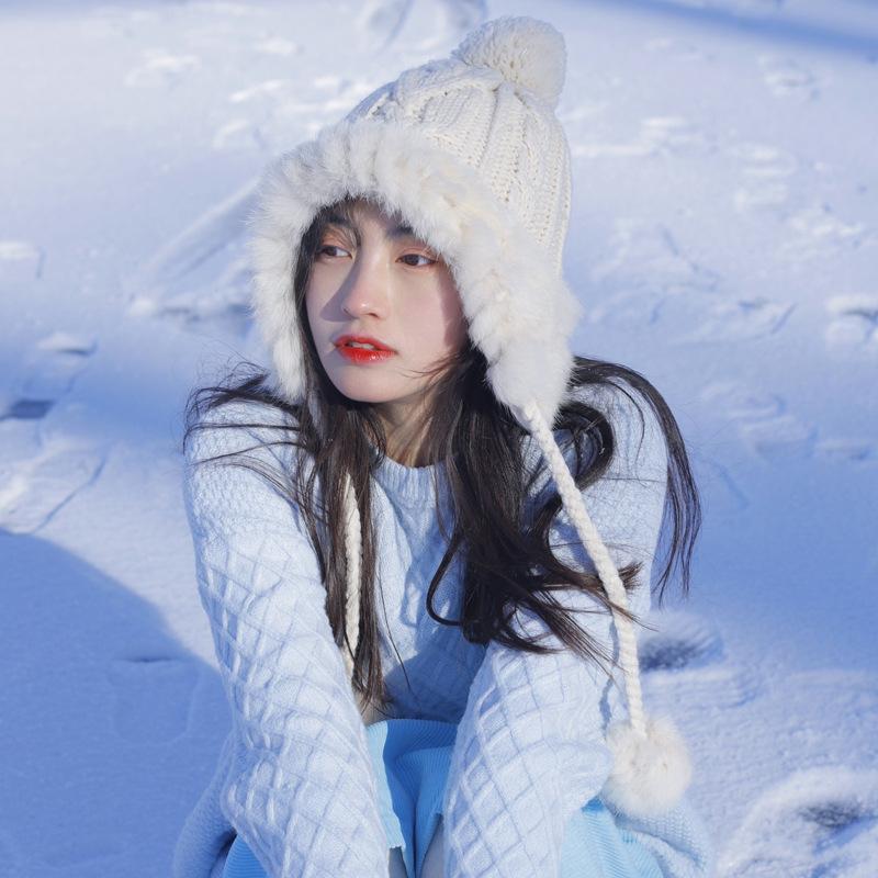 Autumn and winter black and white wool hat female cute hairball ear protection hat fleece warm rabbit hair knitted hat M(54-58cm)
Autumn and winter black and white wool hat female cute hairball ear protection hat fleece warm rabbit hair knitted hat M(54-58cm)