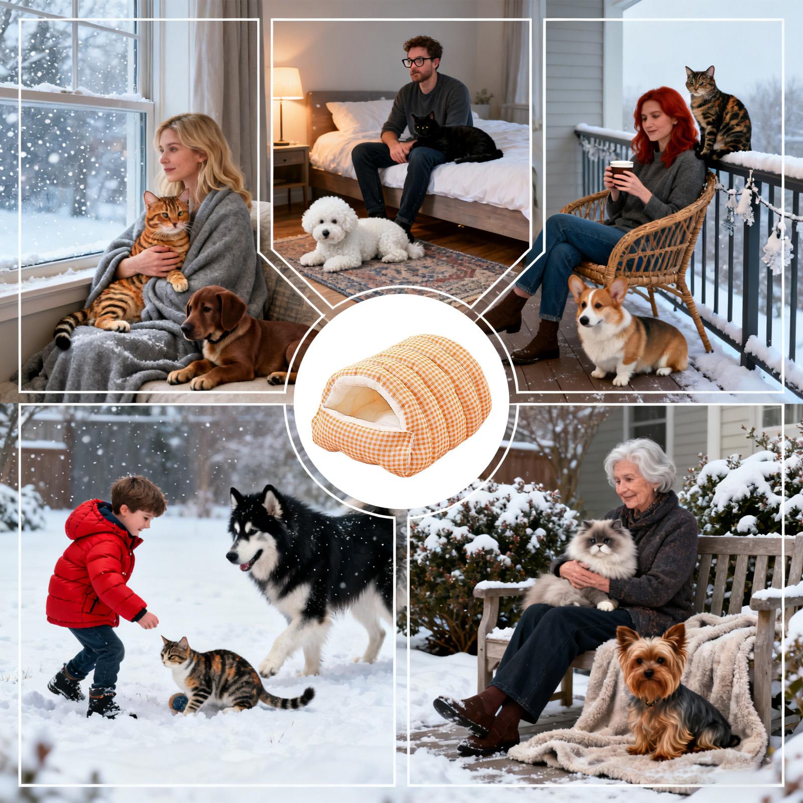 Cat Plush Lined Bed Semi-Enclosed pet Warming house Indoor Winter Pets Sleeping Pad for Kittens Puppies Small Pets 43x40x28cm
Cat Plush Lined Bed Semi-Enclosed pet Warming house Indoor Winter Pets Sleeping Pad for Kittens Puppies Small Pets 43x40x28cm