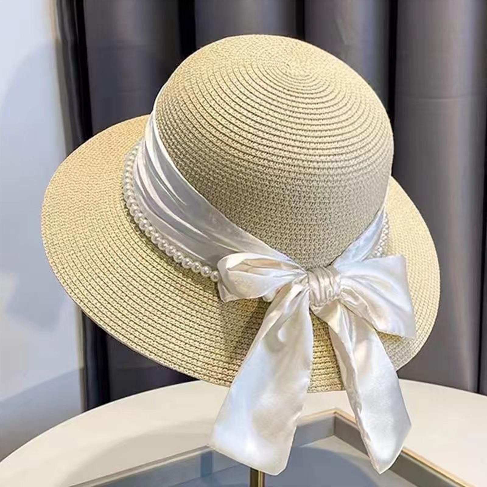 Ladies French Elegant Silk Ribbon Bow Pearl Grass Hat Dome Beach Versatile Top Hat One Size бежевый
Ladies French Elegant Silk Ribbon Bow Pearl Grass Hat Dome Beach Versatile Top Hat One Size бежевый