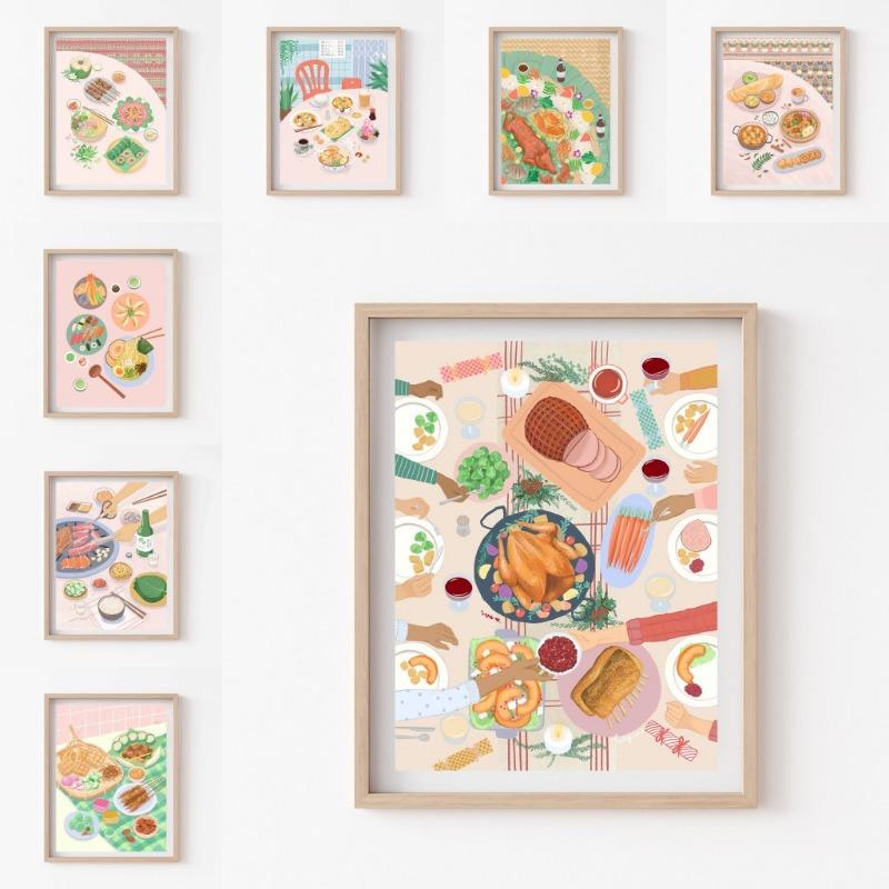 Minimalist Aesthetic Wall Art Delicious Food Cuisine Canvas Painting Gathering Relaxing Atmosphere Prints Kitchen Home decor 21cm×30cm NoFrame
Minimalist Aesthetic Wall Art Delicious Food Cuisine Canvas Painting Gathering Relaxing Atmosphere Prints Kitchen Home decor 21cm×30cm NoFrame