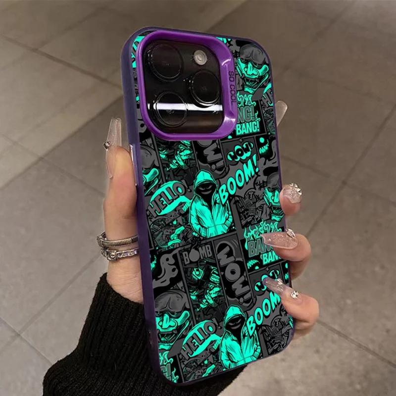 Black Comic Style Phone Case For iPhone 16 Pro Max 16 Plus 14 15 11 12 13 Pro Max 16E X XS XR 7 8 Plus SE 2022 Shockproof Cover iPhone 14Pro Max
Black Comic Style Phone Case For iPhone 16 Pro Max 16 Plus 14 15 11 12 13 Pro Max 16E X XS XR 7 8 Plus SE 2022 Shockproof Cover iPhone 14Pro Max