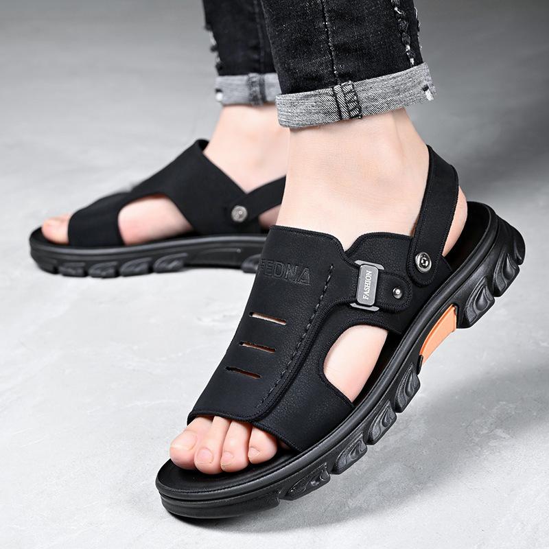 Summer sandals men s new men s thick-soled non-slip dual-purpose beach shoes soft leather soft-soled cool slippers 44 чорний
Summer sandals men s new men s thick-soled non-slip dual-purpose beach shoes soft leather soft-soled cool slippers 44 чорний