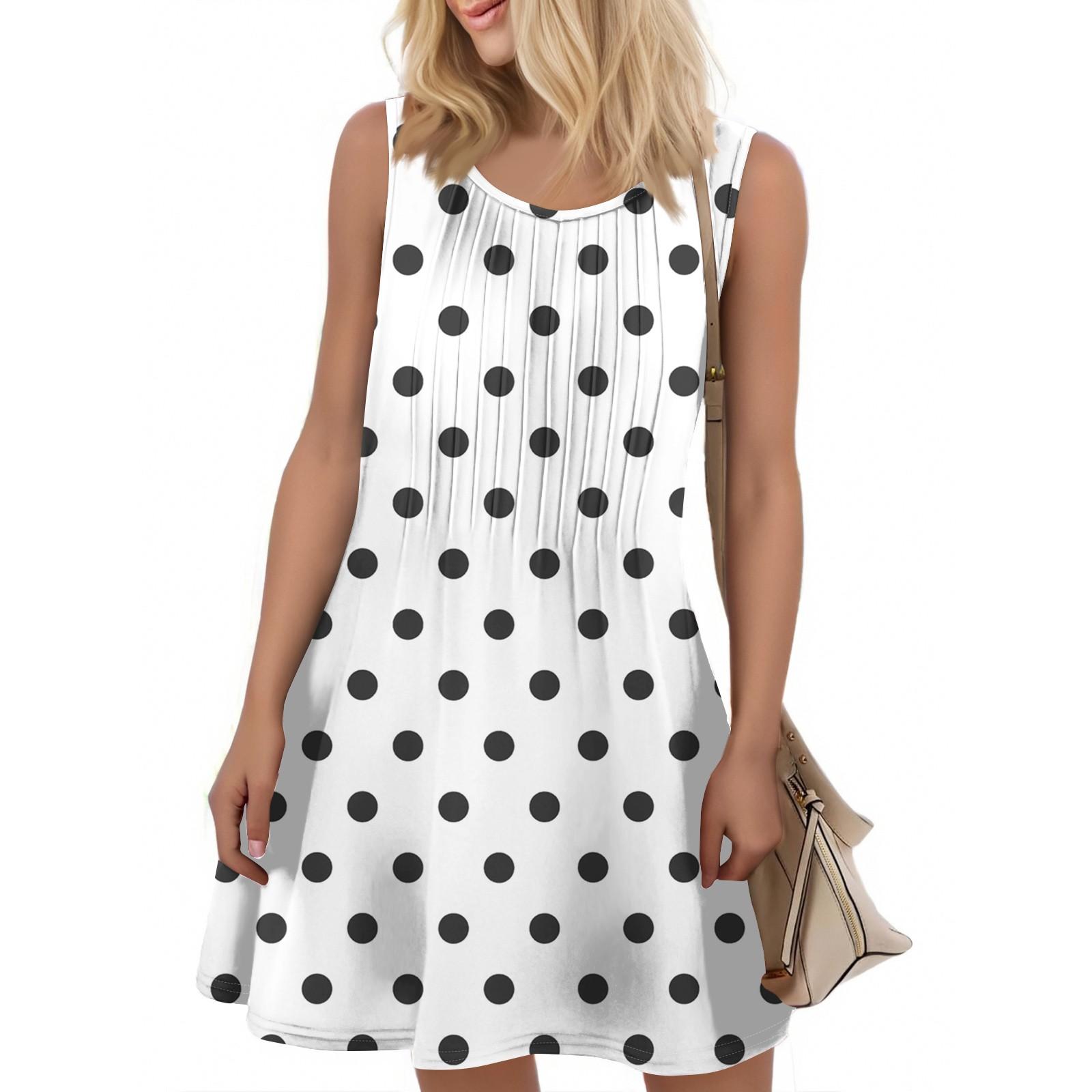 Ladies Fashion Summer Polka Dot Print Dress Loose Beach Vacation Casual Sleeveless Sundress XL білий
Ladies Fashion Summer Polka Dot Print Dress Loose Beach Vacation Casual Sleeveless Sundress XL білий