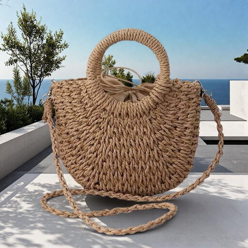 Small Round Bucket Slung Straw Woven Bag Paper Rope Hand-woven Semi-round Portable Beach
Small Round Bucket Slung Straw Woven Bag Paper Rope Hand-woven Semi-round Portable Beach