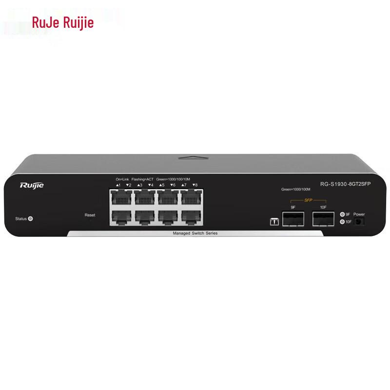Ruijie RG-S1930-8GT2SFP 8-Port Gigabit Managed Switch
Ruijie RG-S1930-8GT2SFP 8-Port Gigabit Managed Switch