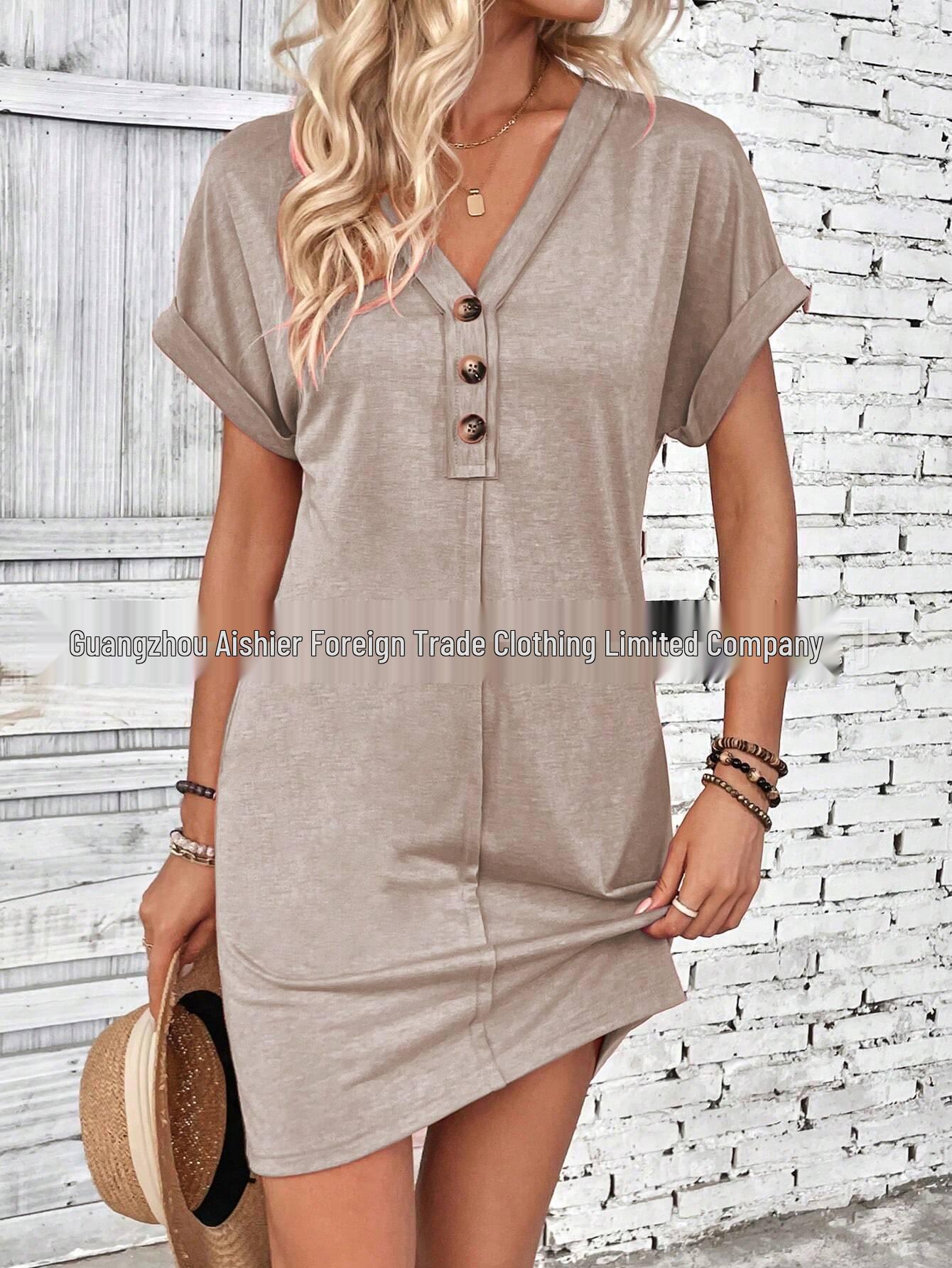 Summer Women s V-Neck Raglan Sleeve Dress with Buckle Medium хакі
Summer Women s V-Neck Raglan Sleeve Dress with Buckle Medium хакі