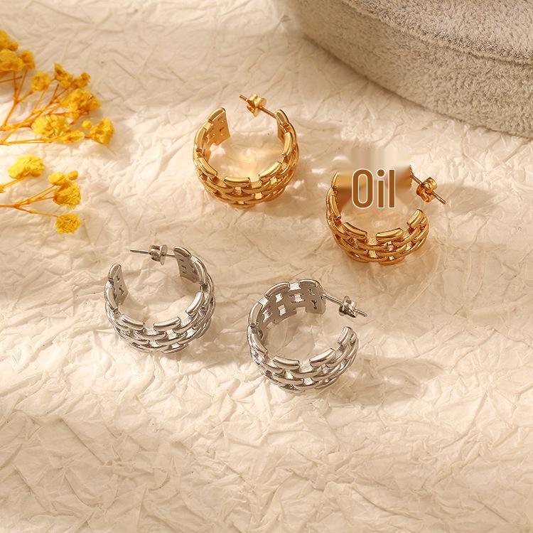 18k Gold Woven Circle Hoop Earrings – Versatile and Elegant for European & American Style золотой 
18k Gold Woven Circle Hoop Earrings – Versatile and Elegant for European & American Style золотой