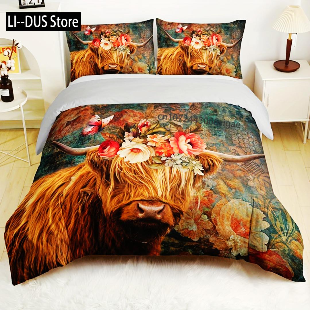 Comforter Highland Cattle Digital Printed Bedding Set Soft Cozy King Queen Twin Single Size Bithday Gift Room Decoration Comforter (quilt)-EU Single(135*200cm)3pcs
Comforter Highland Cattle Digital Printed Bedding Set Soft Cozy King Queen Twin Single Size Bithday Gift Room Decoration Comforter (quilt)-EU Single(135*200cm)3pcs