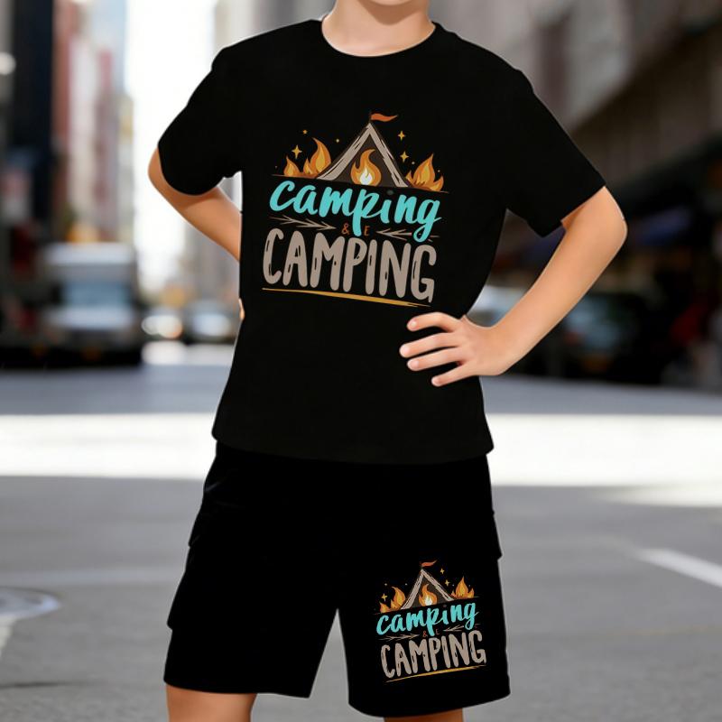 Boys 2 Piece Camping Print Outfit, Short Sleeve T-Shirt and Shorts Set for Kids Age 5-14,Black and White Sporty Casual Summer Clothes 5-6 Years чёрный
Boys 2 Piece Camping Print Outfit, Short Sleeve T-Shirt and Shorts Set for Kids Age 5-14,Black and White Sporty Casual Summer Clothes 5-6 Years чёрный