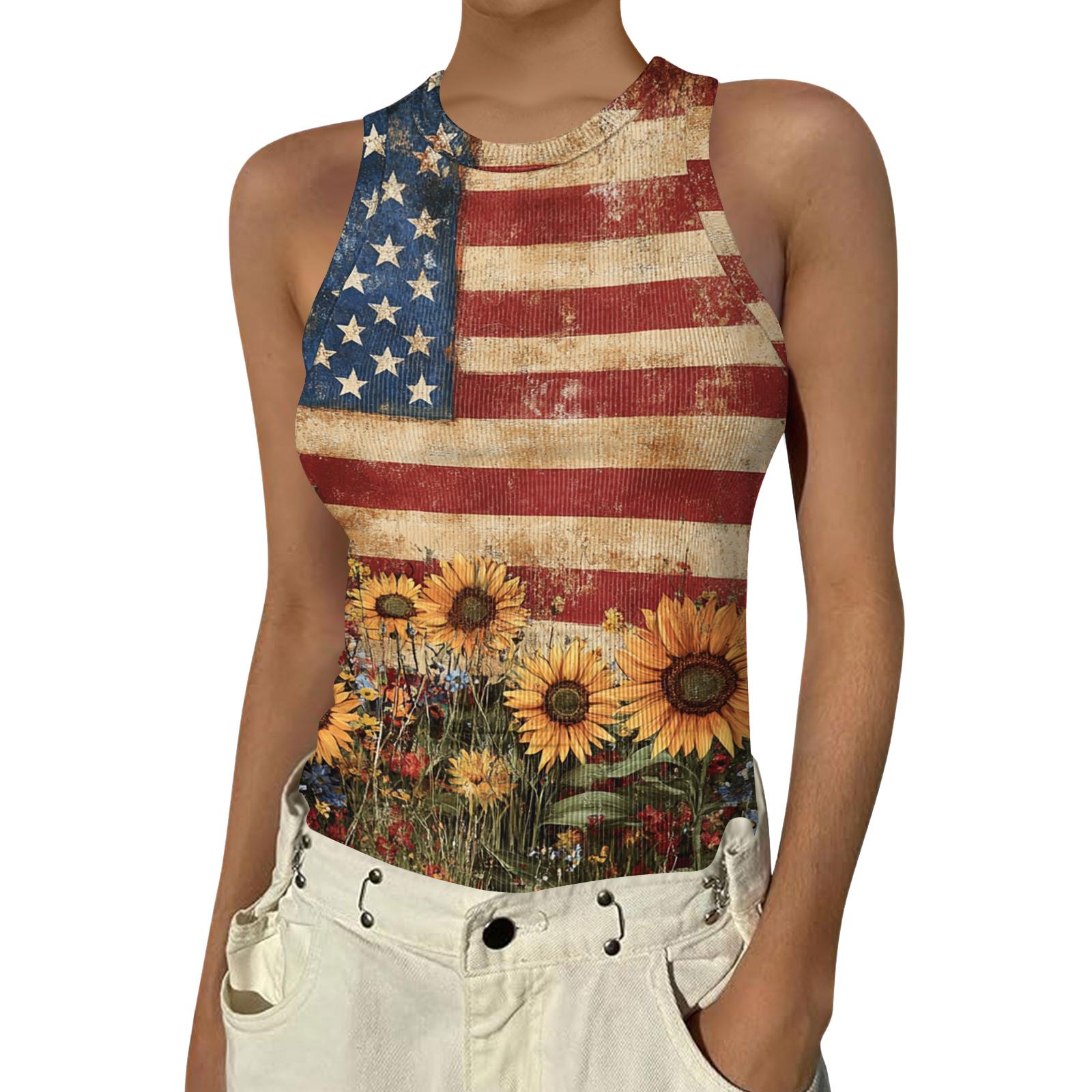 Women s Fashion Round Neck Independence Day Print Sleeveless Vest Top S жовтий
Women s Fashion Round Neck Independence Day Print Sleeveless Vest Top S жовтий