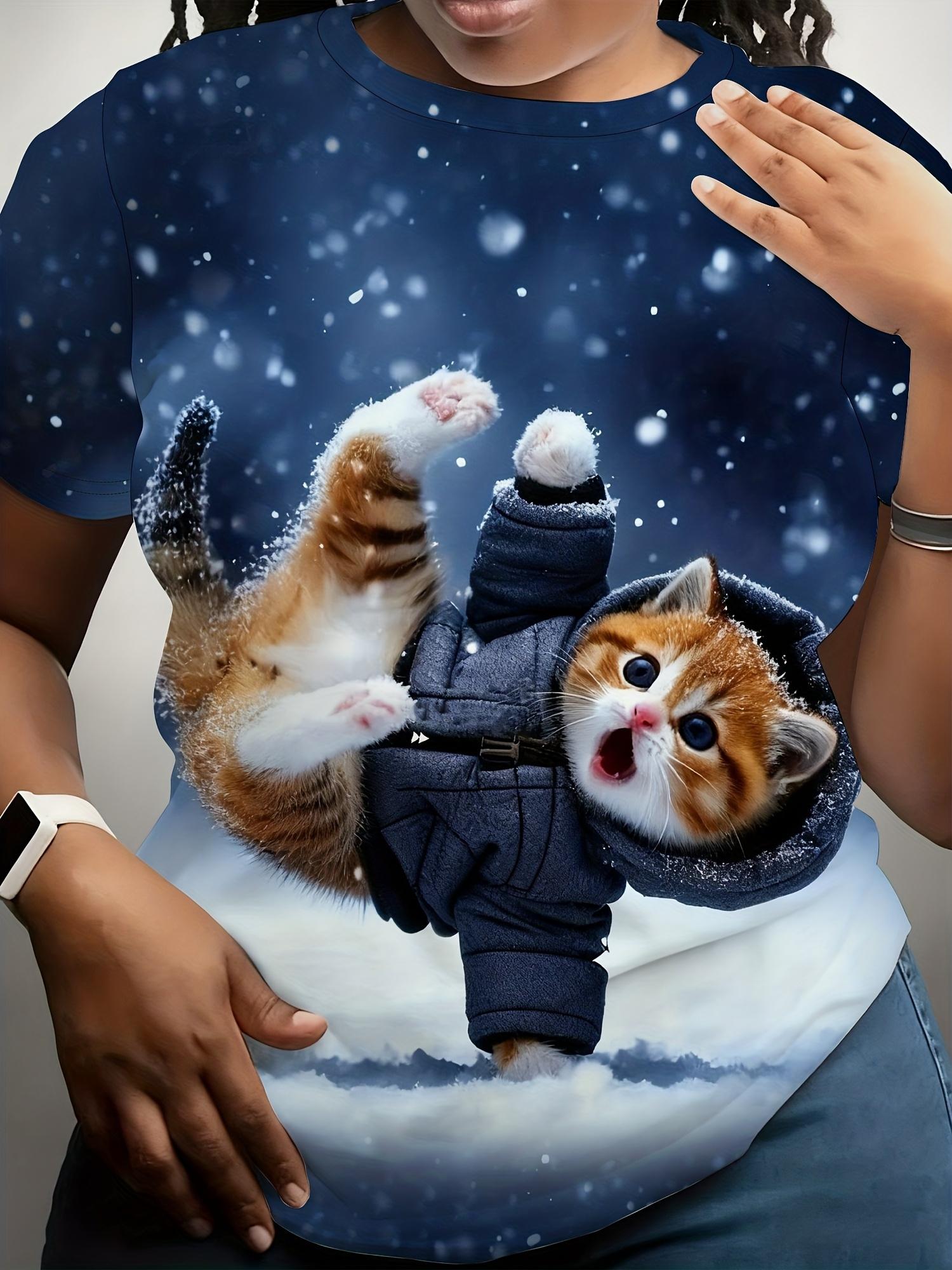 Women s Cat Print T-Shirt - Soft Round Neck Short Sleeve Blouse-Compatible Top Suitable for Cat-Loving. Machine Washable Casual Summer Wear with Kitte 3XL дубильная кора
Women s Cat Print T-Shirt - Soft Round Neck Short Sleeve Blouse-Compatible Top Suitable for Cat-Loving. Machine Washable Casual Summer Wear with Kitte 3XL дубильная кора