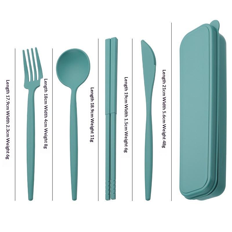 4-piece Portable Utensils Healthy Eco-Friendly Wheat Straw Cutlery Reusable Chopstick Fork Knife Spoon Set one size зелений
4-piece Portable Utensils Healthy Eco-Friendly Wheat Straw Cutlery Reusable Chopstick Fork Knife Spoon Set one size зелений