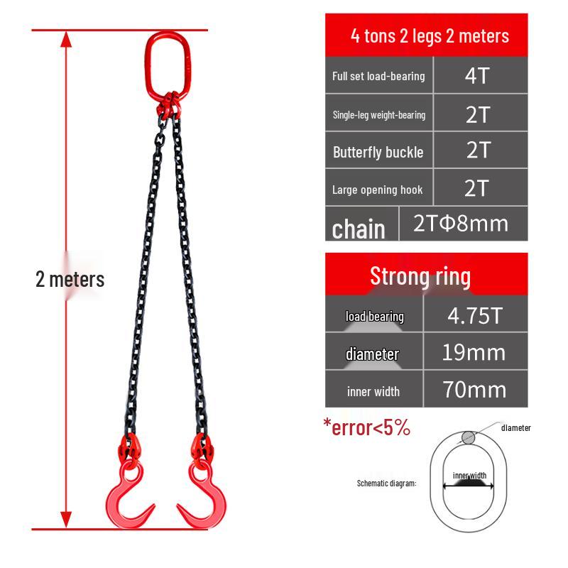 Heavy-Duty 4-Ton Double-Leg Lifting Chain Sling
Heavy-Duty 4-Ton Double-Leg Lifting Chain Sling