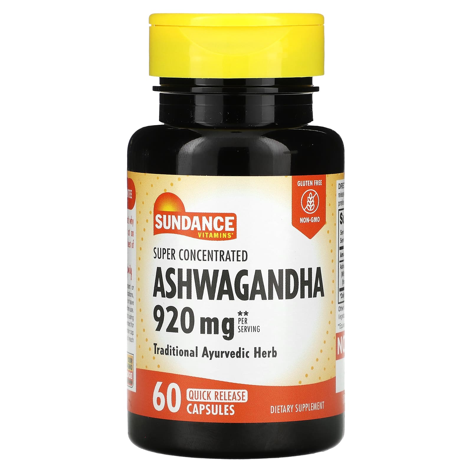 Sundance Vitamins, Ultra Concentrated Ashwagandha, 920 mg, 60 Rapid Release Capsules (460 mg per capsule)
Sundance Vitamins, Ultra Concentrated Ashwagandha, 920 mg, 60 Rapid Release Capsules (460 mg per capsule)