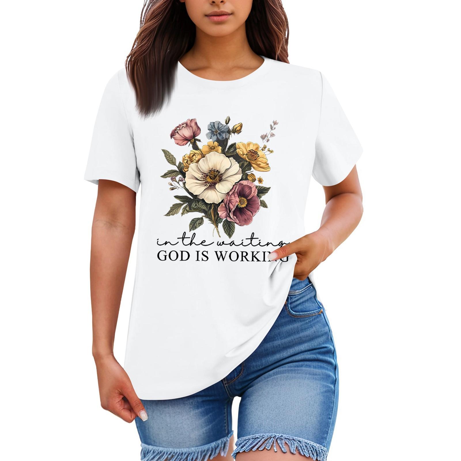 Женская свободная удобная повседневная модная футболка с принтом растений и цветов, круглым вырезом и короткими рукавами XL белый
Женская свободная удобная повседневная модная футболка с принтом растений и цветов, круглым вырезом и короткими рукавами XL белый