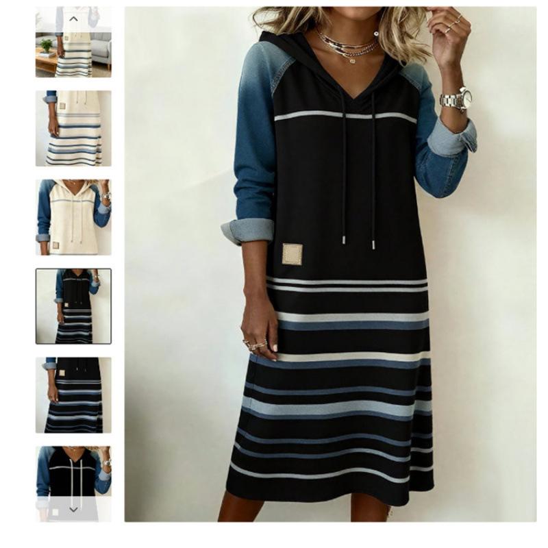 2025 Trendy Women s Denim Color Block Hoodie with Contrast Sleeves XL чорний
2025 Trendy Women s Denim Color Block Hoodie with Contrast Sleeves XL чорний