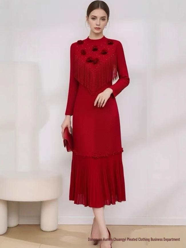 Miyake Europe Luxury Plus Size Women s Beaded Solid Color Autumn Dress One Size 80/160 червоний
Miyake Europe Luxury Plus Size Women s Beaded Solid Color Autumn Dress One Size 80/160 червоний