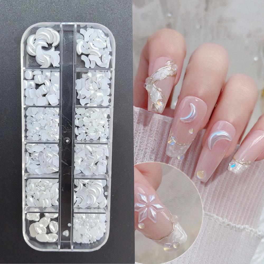 Mini Nail Art Pearls: Irregular Heart, Water Drop, Moon Flat Back Rhinestones for DIY Handmade Nail Jewelry
Mini Nail Art Pearls: Irregular Heart, Water Drop, Moon Flat Back Rhinestones for DIY Handmade Nail Jewelry
