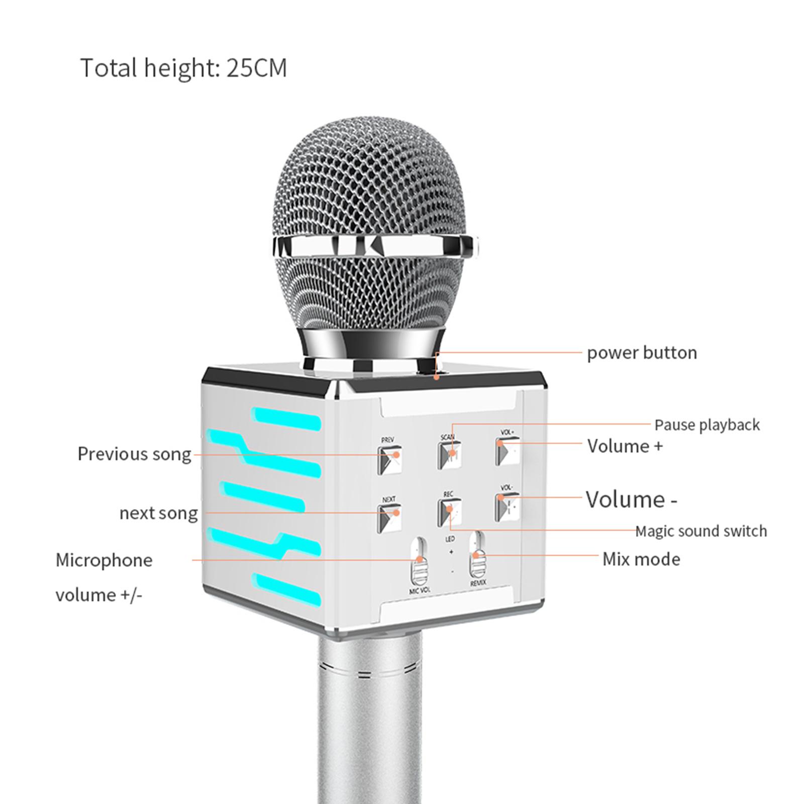 Беспроводной микрофон для записи пения, светодиодная подсветка, портативные микрофоны BT, детское караоке
Беспроводной микрофон для записи пения, светодиодная подсветка, портативные микрофоны BT, детское караоке