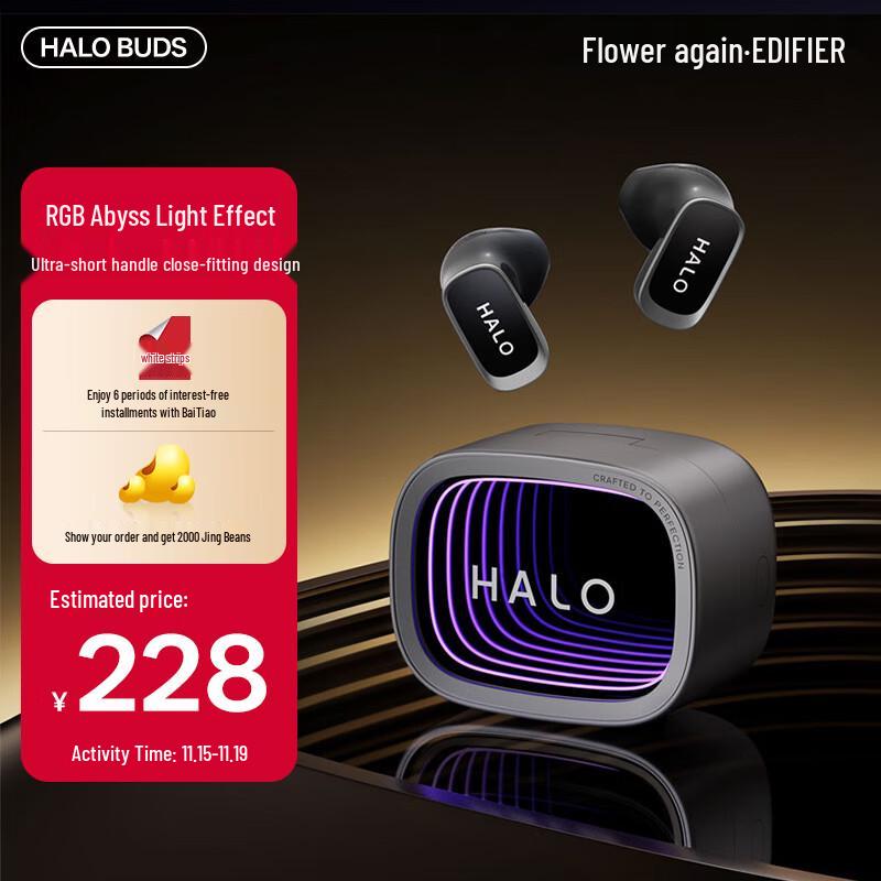 Edifier Hecate Halo Buds Semi-In-Ear Bluetooth Earbuds
Edifier Hecate Halo Buds Semi-In-Ear Bluetooth Earbuds