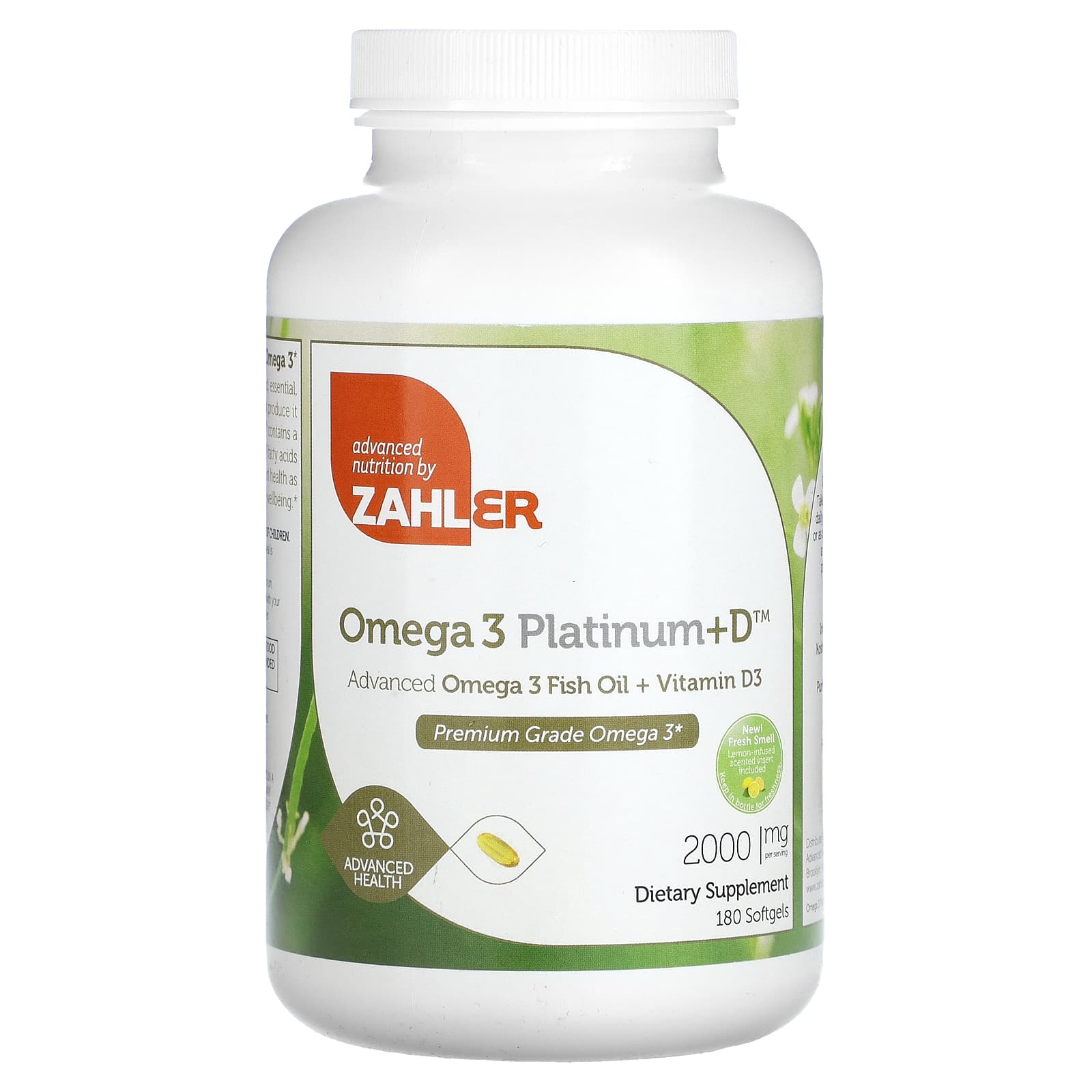 Omega 3 Platinum+D, Premium Omega 3 Fish Oil + Vitamin D3, 2,000Mg, 180 Softgels (1,000Mg per Softgel)
Omega 3 Platinum+D, Premium Omega 3 Fish Oil + Vitamin D3, 2,000Mg, 180 Softgels (1,000Mg per Softgel)