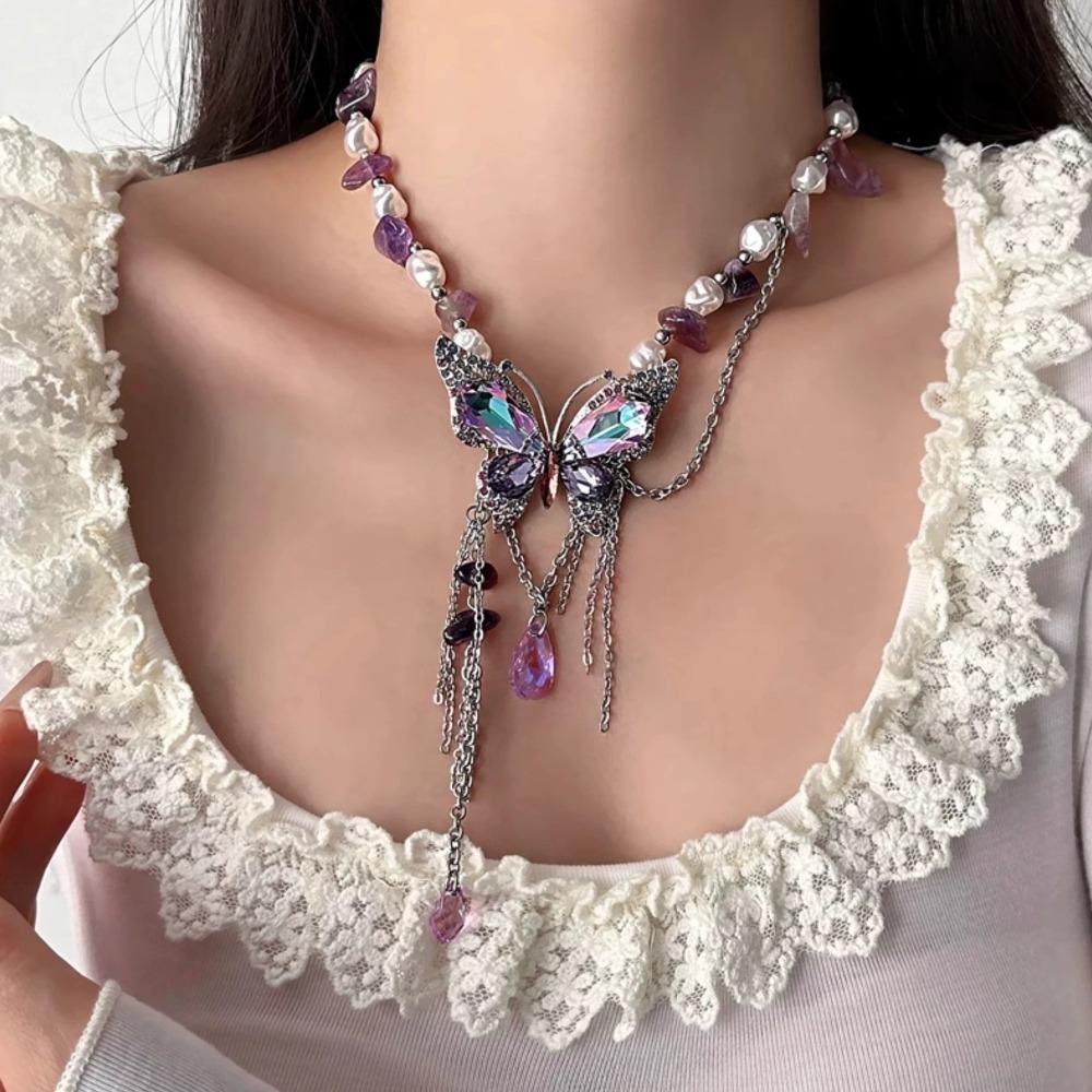 Sweet Rhinestone Butterfly Necklace Exaggerated Women s Choker Chic Pearl Crystal Necklace Party
Sweet Rhinestone Butterfly Necklace Exaggerated Women s Choker Chic Pearl Crystal Necklace Party