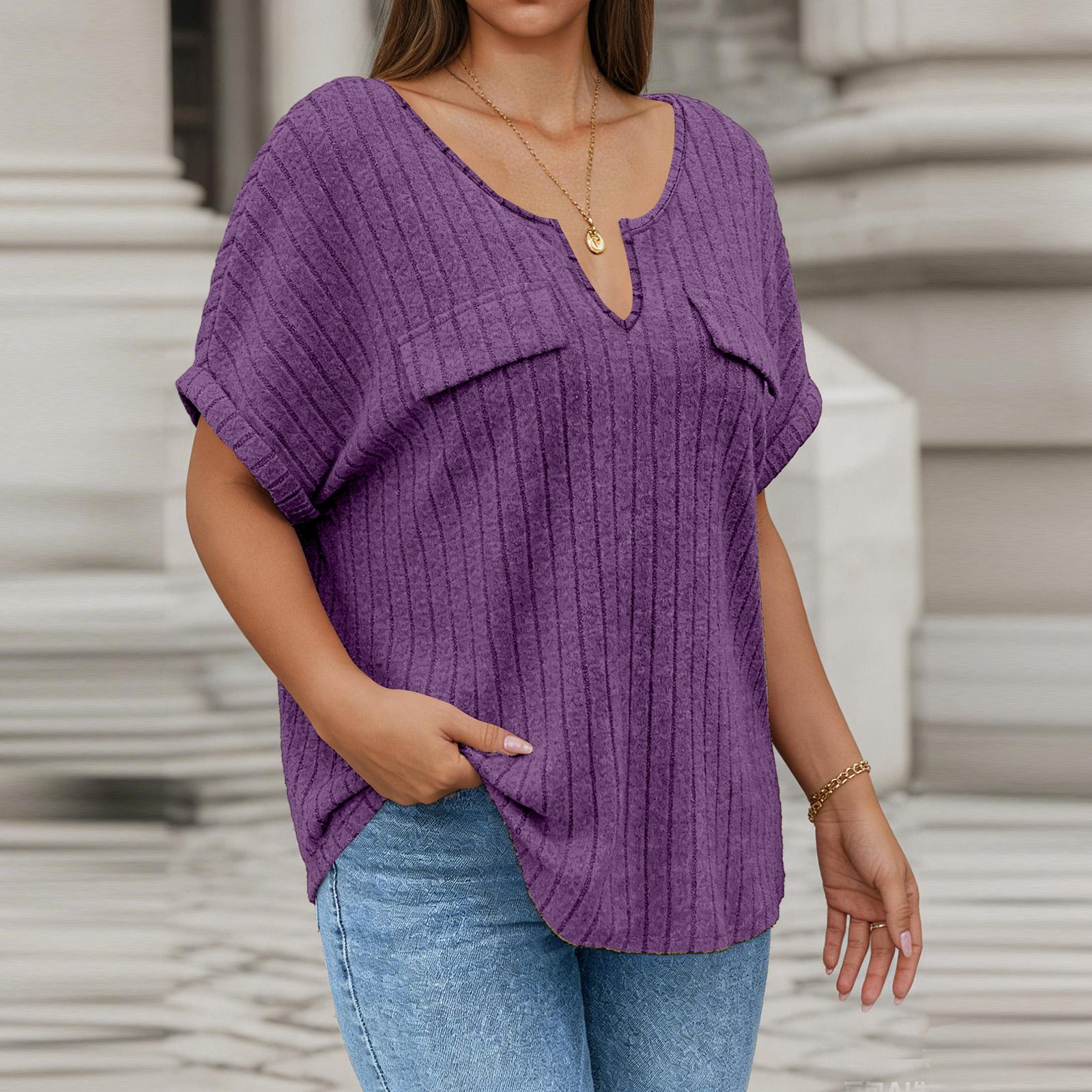 Women s Color Plus Size Cross V-Neck Long Sleeved Pullover T-shirt Top XXXXL фіолетовий
Women s Color Plus Size Cross V-Neck Long Sleeved Pullover T-shirt Top XXXXL фіолетовий