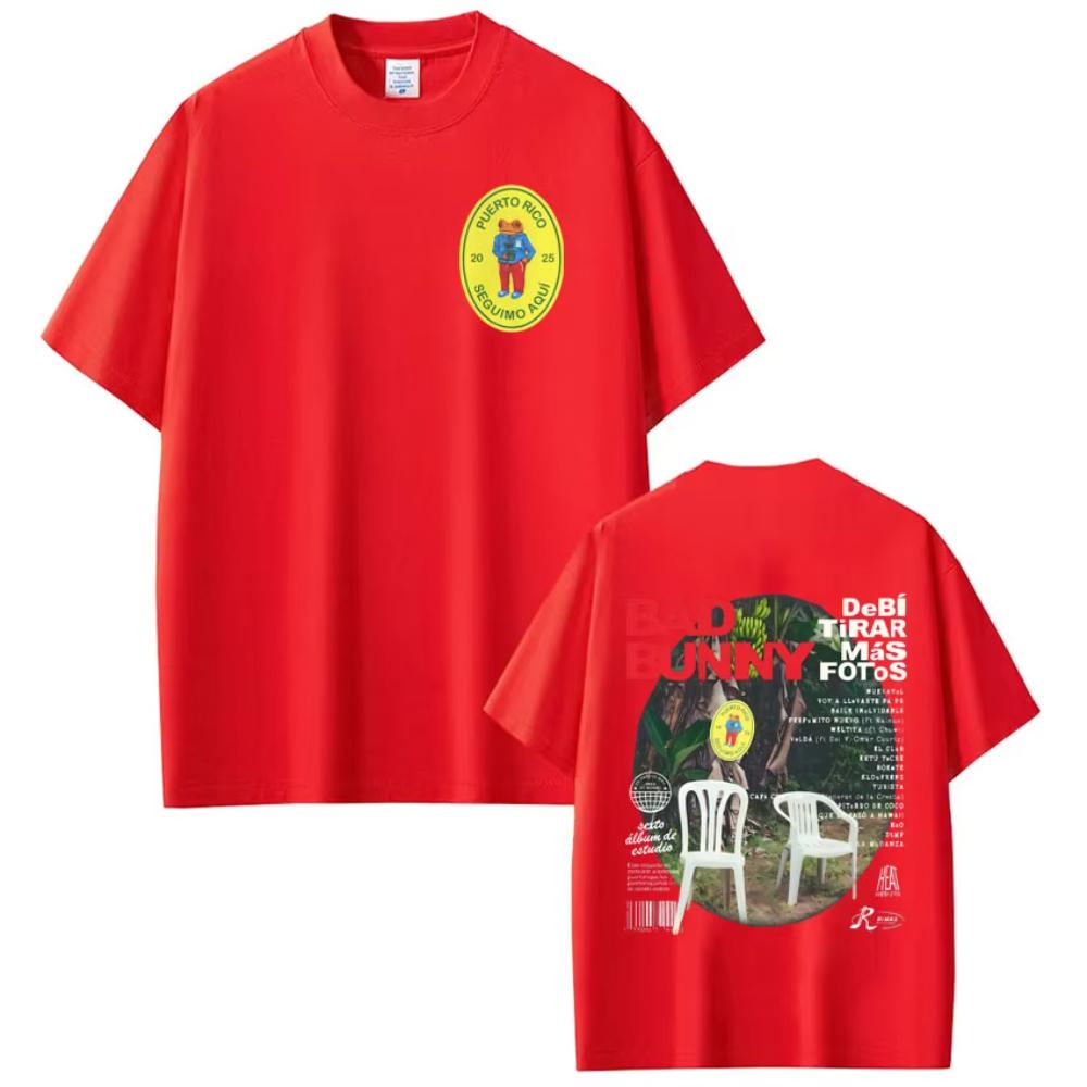 Rapper Bad Bunny Album Cover T-shirts Debi Tirar Mas Fotos DTMF Tour T Shirts Men Women Fashion T-shirts Streetwear 3XL
Rapper Bad Bunny Album Cover T-shirts Debi Tirar Mas Fotos DTMF Tour T Shirts Men Women Fashion T-shirts Streetwear 3XL