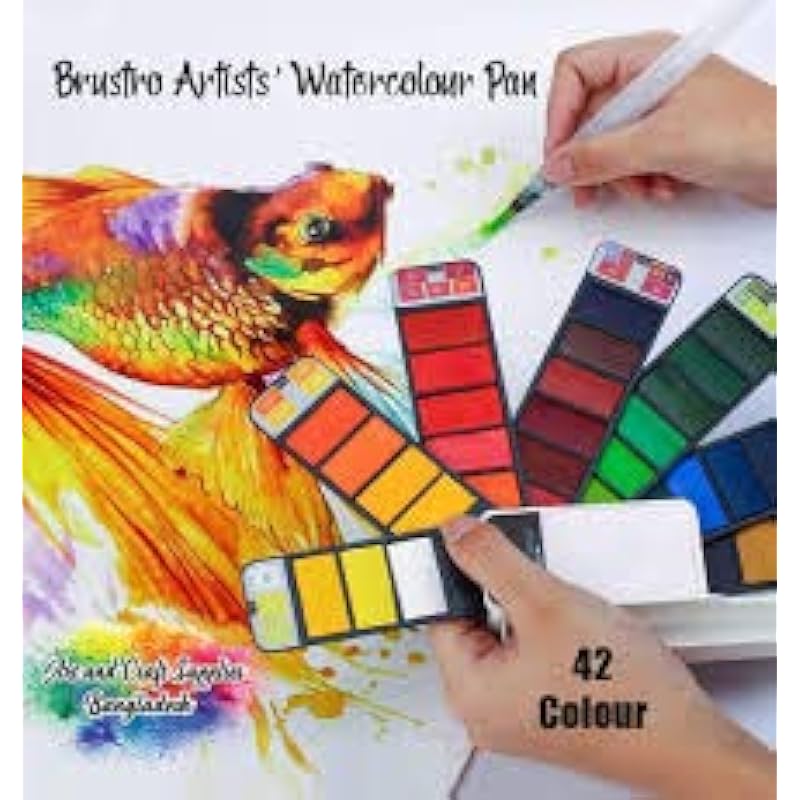 Brustro Artists Watercolour Travel Pan Set Of 42 Colours | Foldable, Rich Pigment, Vibrant Colors, Ideal For Plein Air P 1 count (Pack of 1) белый
Brustro Artists Watercolour Travel Pan Set Of 42 Colours | Foldable, Rich Pigment, Vibrant Colors, Ideal For Plein Air P 1 count (Pack of 1) белый