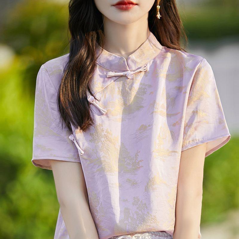 2025 Китайская футболка с коротким рукавом и воротником-стойкой из ацетатного атласа-жаккарда, рубашка в стиле ретро на пуговицах, топ-футболка 3XL (recommended 138-75kg)
2025 Китайская футболка с коротким рукавом и воротником-стойкой из ацетатного атласа-жаккарда, рубашка в стиле ретро на пуговицах, топ-футболка 3XL (recommended 138-75kg)