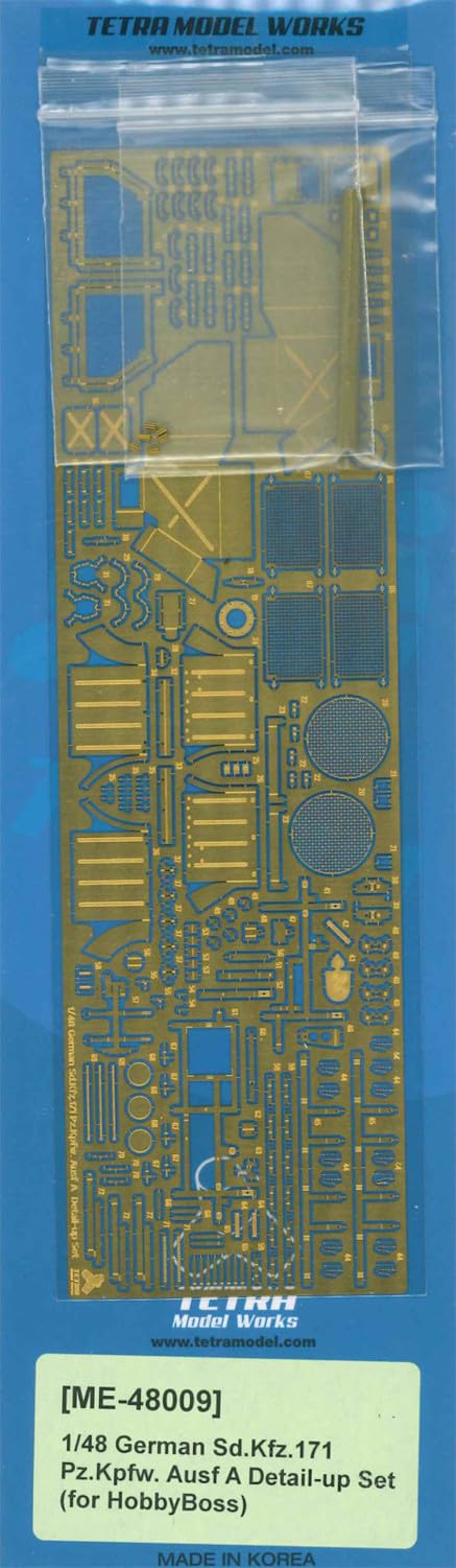 Tetra Model Works ME Series German Medium Tank Panther A Etching Parts Plastic Model Parts ME4808 1/48 Ausf. (HB) (Combat Vehicle)
Tetra Model Works ME Series German Medium Tank Panther A Etching Parts Plastic Model Parts ME4808 1/48 Ausf. (HB) (Combat Vehicle)