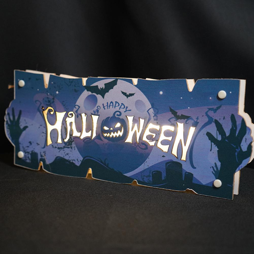 Halloween Wooden Sign Rustic Hanging Plaque Pendant Night Light Wall Crafts For Halloween Party Decor WSDS-B
Halloween Wooden Sign Rustic Hanging Plaque Pendant Night Light Wall Crafts For Halloween Party Decor WSDS-B