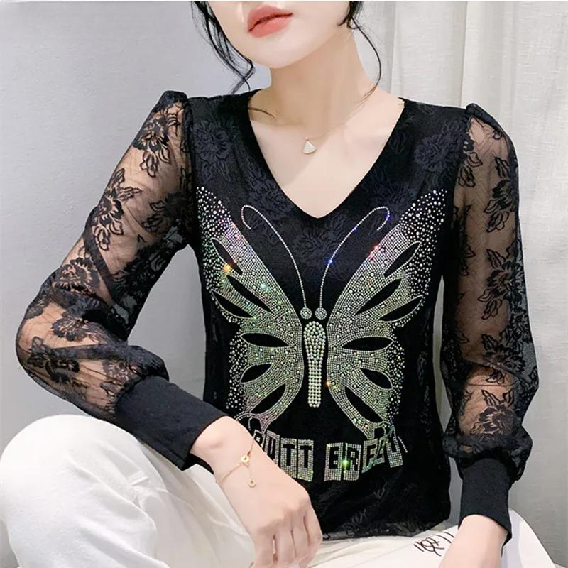 Spring Autumn New Long Sleeve Sexy Lace Tees Shirt Women Casual V-Neck Butterfly Hot Diamonds T-shirt Ladies Elegant Tops M красный
Spring Autumn New Long Sleeve Sexy Lace Tees Shirt Women Casual V-Neck Butterfly Hot Diamonds T-shirt Ladies Elegant Tops M красный